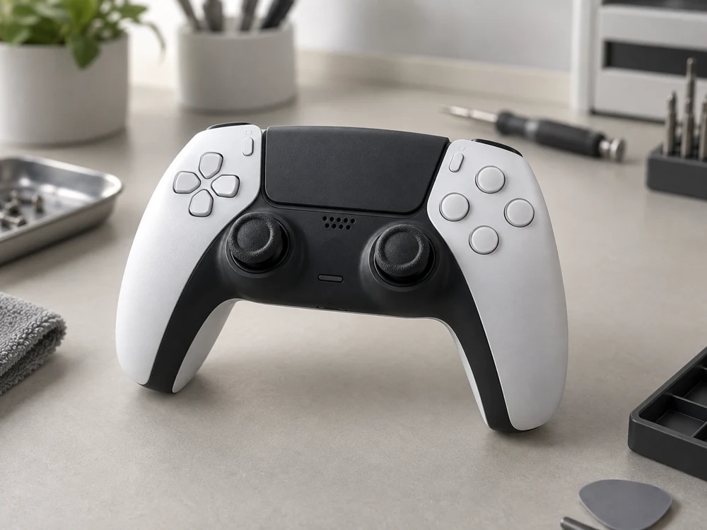 Imagem ilustrativa de controle branco da linha PlayStation